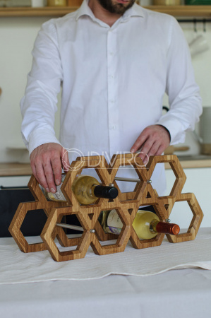 Деревянная подставка для вина на 7 бутылок «Винный шарм» от мастерской DIVIRO
